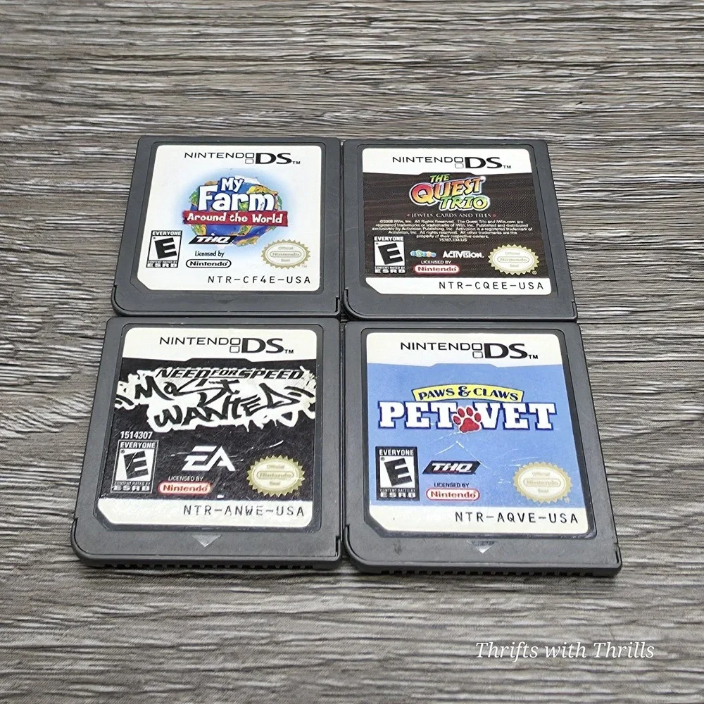 Nintendo DS Game Bundle - 4 Games - NFS MW, My Farm, The Quest Trio,‎ Pet Vet